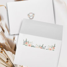 Casamento Floral Clássico Elegante Monograma de Aq