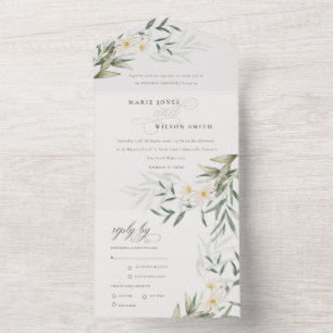 Casamento Floral Clássico Elegante Verde Branco