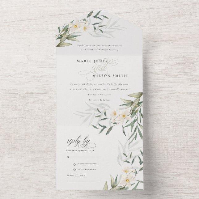 Casamento Floral Clássico Elegante Verde Branco (Interno)