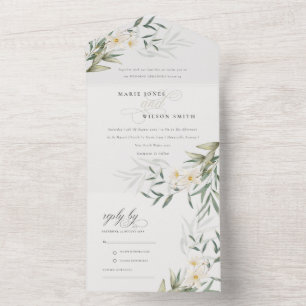 Casamento Floral Clássico Elegante Verde Branco