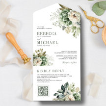 Casamento Floral Código QR Marfim Rosa Verde Salvi