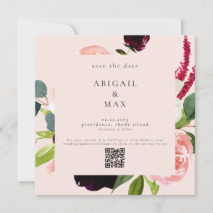 Casamento Floral Colorido Esmagado Quadrado Salve