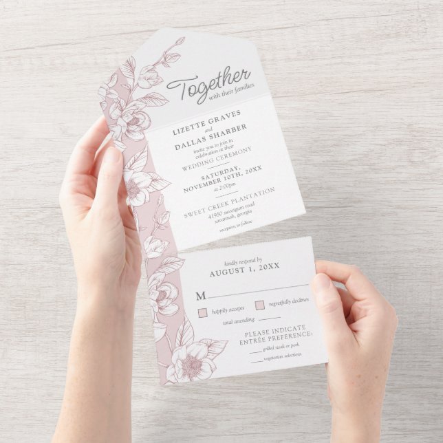 Casamento Floral com Flor de Magnólia do Sul (Aba destacável)