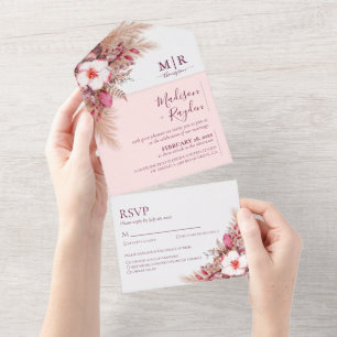 Casamento Floral Cor-de-Rosa Claro E Brilhante Ele