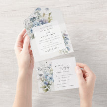 Casamento Floral de Algodão Azul-Escuro
