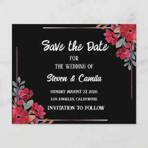 Casamento floral de aquarela da Burgundy salvar a 