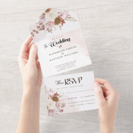 Casamento Floral de Aquarela de outono Elegante