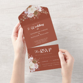 Casamento Floral de Aquarela de outono Elegante