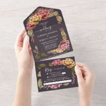 Casamento Floral de Aquarela Elegante