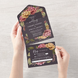 Casamento Floral de Aquarela Elegante