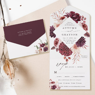 Casamento Floral de Autumn Romance Watercolor