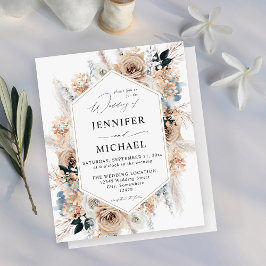 Casamento Floral de Beige Boho Azul e Orçamento