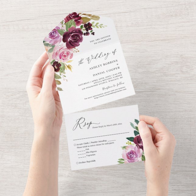 Casamento Floral de Blush com Lavanda de ameixa (Tearaway)