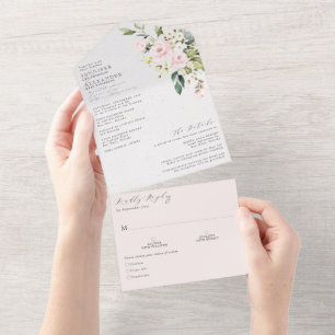 Casamento Floral De Blush Elegante Tudo Em Um Conv