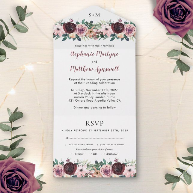 Casamento Floral de Blush Watercolor (Criador carregado)