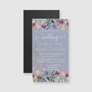 Casamento Floral de Borgonha Azul Elegante