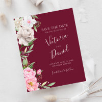 Casamento Floral De Burgundy Watercolor Salva A Da