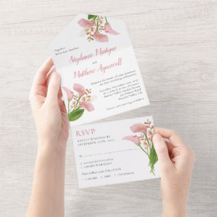Casamento Floral de Calla Lily Watercolor
