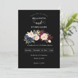 Casamento floral de cor aquosa Convite