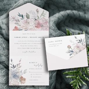 Casamento Floral de Cor de Água com Blush Chic