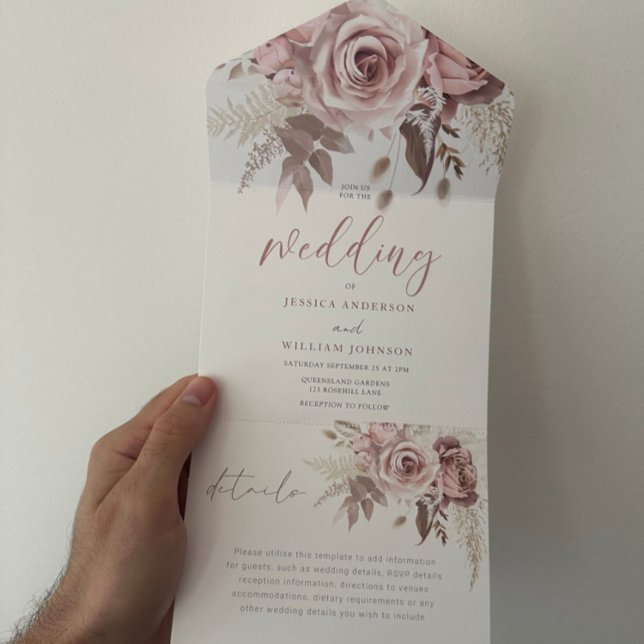 Casamento Floral de Divine Blush Dusty Rosa (Criador carregado)