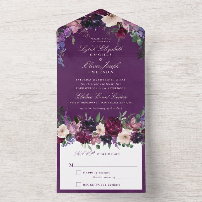 Casamento Floral de EggPlant Purple (Inside)
