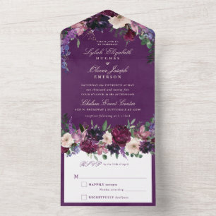 Casamento Floral de EggPlant Purple