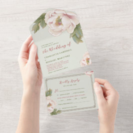Casamento Floral de Elegante Sage e Blush Peony Ro