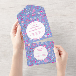 Casamento Floral de Flor de Flor Azul-Botânico Pe