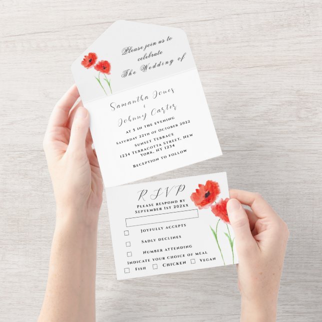 Casamento Floral de Flores de Flores Selvagens (Aba destacável)