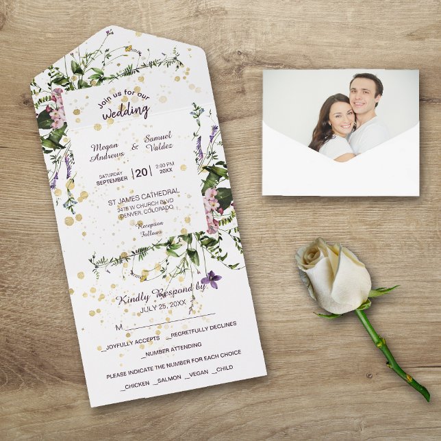 Casamento Floral de Flores Rosa Púrpura (Criador carregado)
