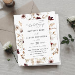 Casamento Floral de Flores Selvagens<br><div class="desc">** SATIN PAPER É PAPEL FINO. ATUALIZE O PAPEL PARA OBTER UM PAPEL MAIS ESPESADO. TEM UMA OPÇÃO PARA ENVELOPES. *** Economize dinheiro em convites com este convite menor que tem uma opção para envelopes. Prepare seus convidados para o maravilhoso casamento com seus convites de Casamento Floral de Flores Selvagens....</div>