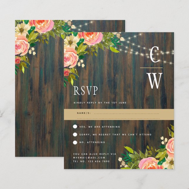 Casamento Floral de Folha de Almoço Russo (Frente/Verso)