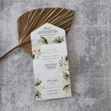 Casamento Floral de Folhagem Tropical Dourada