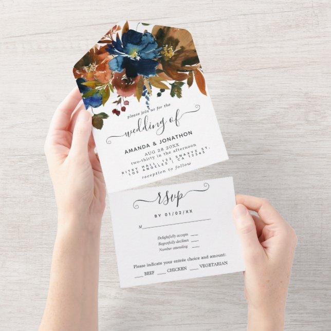 Casamento Floral de Ginger e Marinho (Tearaway)