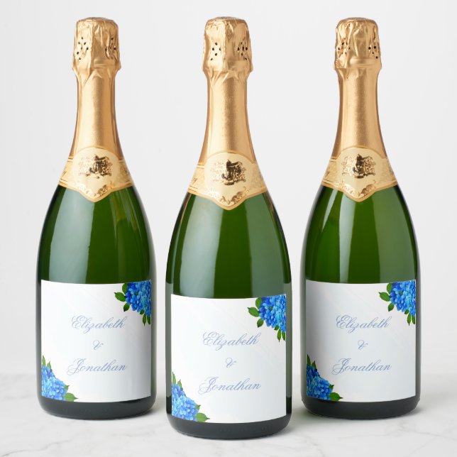 Casamento Floral de Hortênsia Azul (Garrafas)
