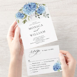 Casamento Floral de Hydrangea Blue Watercolor