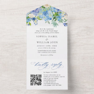 Casamento Floral de Hydrangea Blue Watercolor
