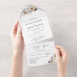 Casamento Floral de Ivory e Blue Boho