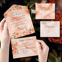 Casamento Floral de Laranja Laranja-Aquarela