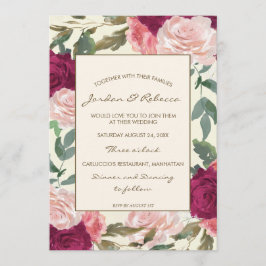 Casamento floral de marfim floral ou convite para 