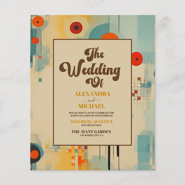 Casamento Floral de Meio século Elegante de Orçame (Frente)