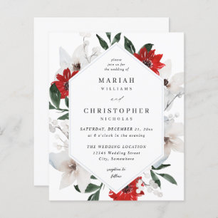Casamento Floral de Natal Vermelho e Branco