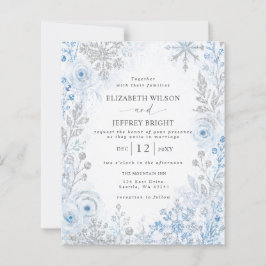 Casamento Floral de Neve Azul Prata com Orçamento