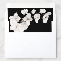 Casamento Floral de Orquídea Preta e Branca Modern