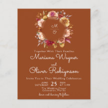 Casamento Floral de Outono Romântico Terracota Eco