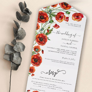 Casamento Floral De Papagaios Vermelhos Elegantes