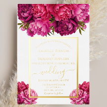 Casamento Floral de Peônia Magenta Elegante