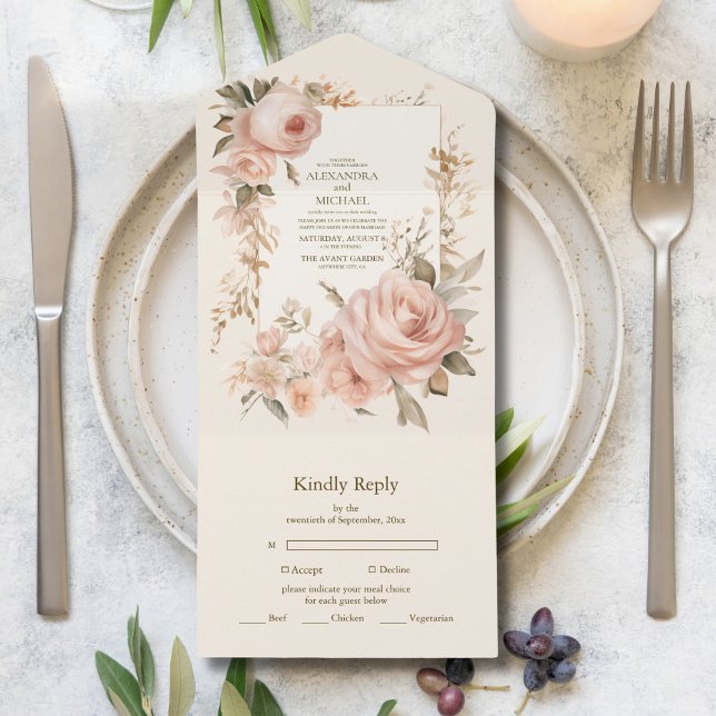 Casamento Floral de Pêssego Pastel Soft Blush (Criador carregado)
