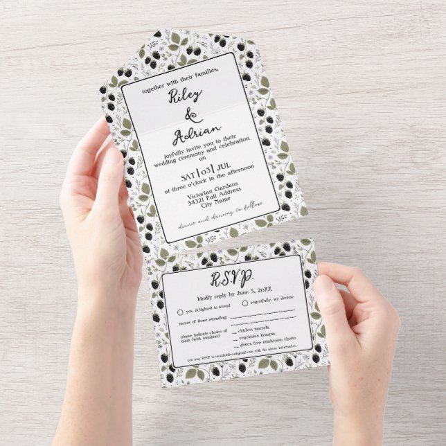 Casamento Floral de Primavera com Amora Silvestre  (Aba destacável)